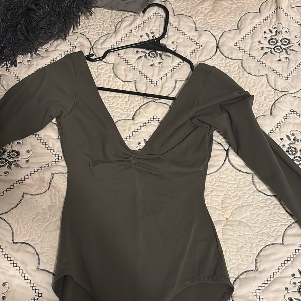 Long Sleeve Deep V-Neck Bodysuit